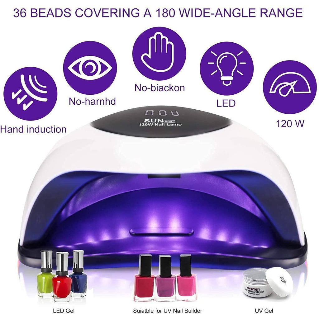 120W UV LED Nail Lamp - Faster Nail Dryer for Gel Nail – Glam Secret