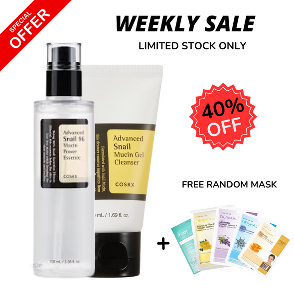 WEEKLY FLASH DEALS COSRX Advanced Snail 96 Mucin Power Essence + COSRX Snail Truecica Miracle Repair Serum