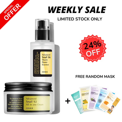 WEEKLY FLASH DEALS COSRX Advanced Snail 96 Mucin Power Essence & All in one Cream