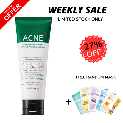 WEEKLY FLASH DEALS Somebymi AHA-BHA-PHA 30 Days Miracle Acne Clear Foam 100ml