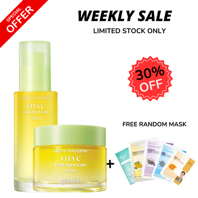 WEEKLY FLASH DEALS Goodal Green Tangerine Vita C Dark Spot Serum + Goodal Green Tangerine Vita C Cream