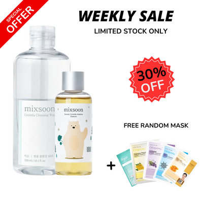 WEEKLY FLASH DEALS MIXSOON Soondy Centella Asiatica Essence & Cleansing Water