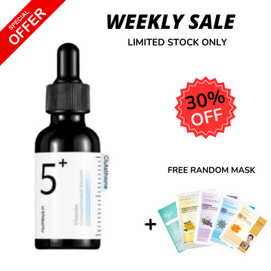 WEEKLY FLASH DEALS Numbuzin 5+ vitamin concentrated serum Brightening antioxidant 30ml