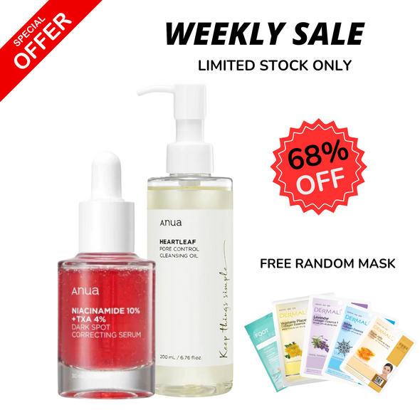 WEEKLY FLASH DEAL Anua Niacinamide 10% + TXA 4% Serum & Heartleaf pore control cleansing oil