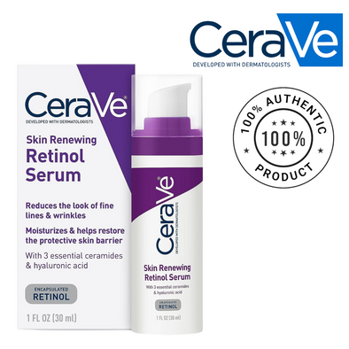 CERAVE Anti Aging Retinol Serum 1 Ounce Cream Serum for Smoothing Fine Lines and Skin Brightening FragranceGlam Secret