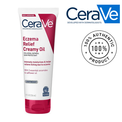 CERAVE Eczema Relief Creamy Body Oil | Anti Itch Cream for Eczema & Moisturizer for Dry Skin with Colloidal Oatmeal, Ceramides and Safflower OilGlam Secret