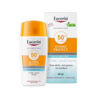 EUCERIN Sunscreen Hydro Protect Face Ultra Light Fluid SPF 50+ | High UVA/UVB Protection for All Skin Types