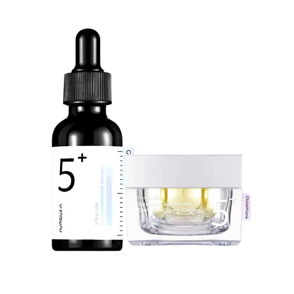 NUMBUZIN  No.5+ Vitamin Glutathione Dark Spot Cream & 5+ vitamin concentrated serum Brightening antioxidant