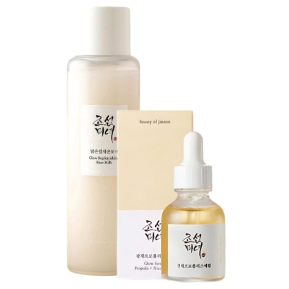 BEAUTY OF JOSEON Glow Replenishing Rice Milk Glow & Glow Serum Propolis + Niacinamide Settoner & SerumGlam Secret