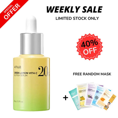 WEEKLY FLASH DEALS! ANUA Green Lemon Vitamin C Blemish SerumSERUMGlam Secret