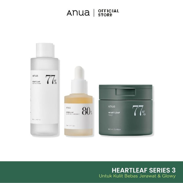ANUA Heartleaf Series 3 (Toner+Soothing Ampoule+Clear Pad)Skincare SetGlam Secret