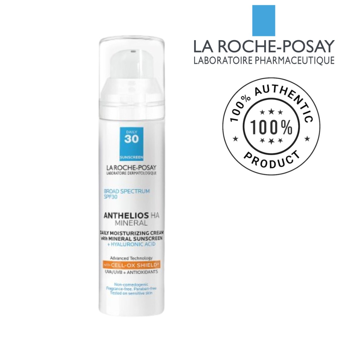 LA ROCHE POSAY Anthelios HA 100% Mineral Sunscreen Moisturizer- SPF 30