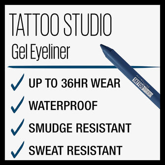 Maybelline TattooStudio Sharpenable Gel Pencil Waterproof Longwear Eyeliner, Deep OnyxCosmeticsGlam Secret